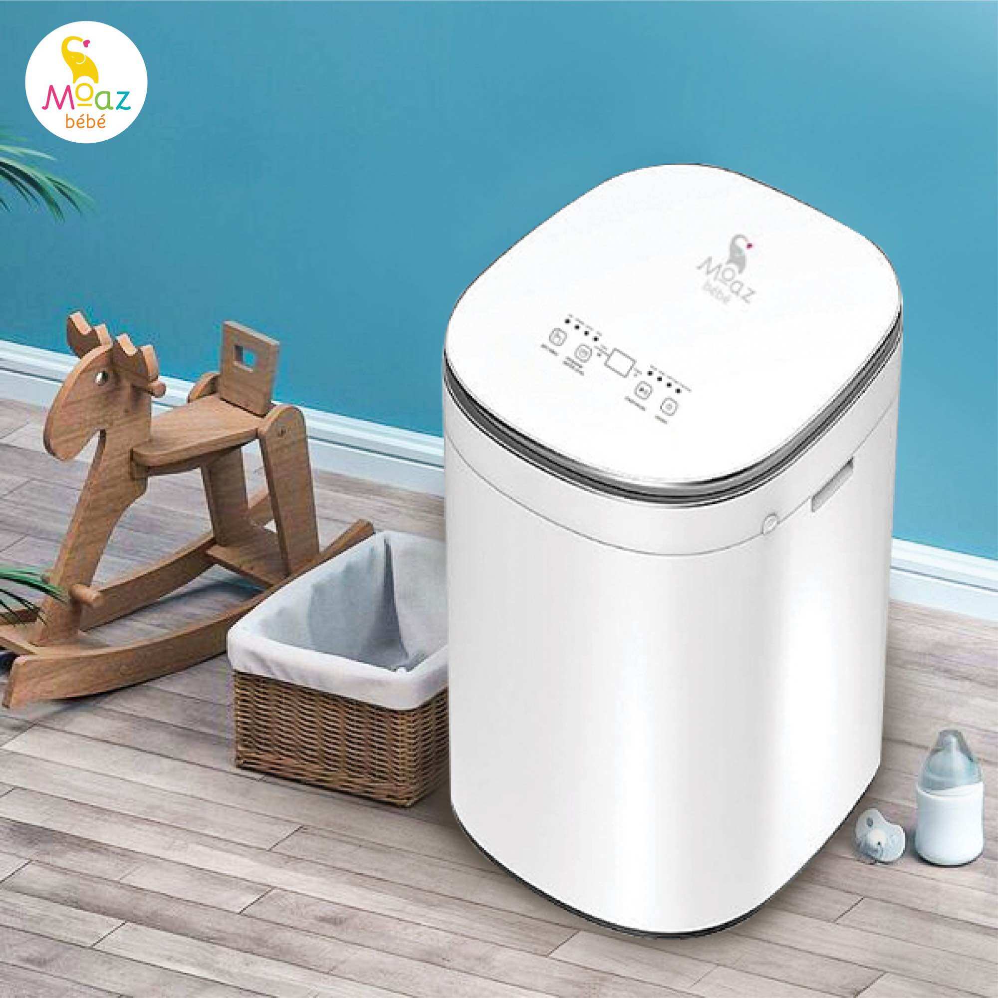 Máy giặt quần áo kèm sấy khô cho bé Moaz BÉBÉ MB-068. Bảo hành 	12 tháng, đổi mới trong 7 ngày lỗi do nhà sản xuất