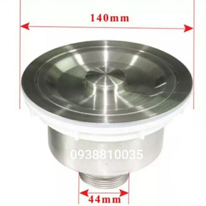 BẦU XẢ CHẬU RỬA CHÉN (RỬA BÁT) 140mm INOX 304
