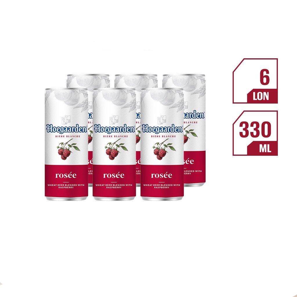 Bia hoegaarden rosee 330ml 6 lon