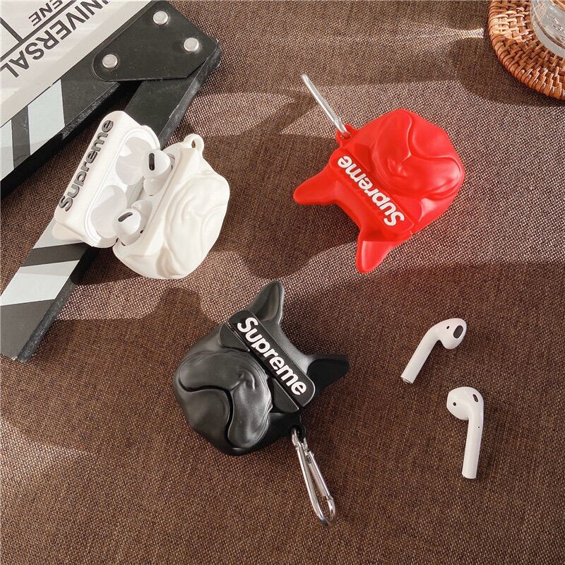 Case Airpods 1/2/pro Hình Chó Supreme