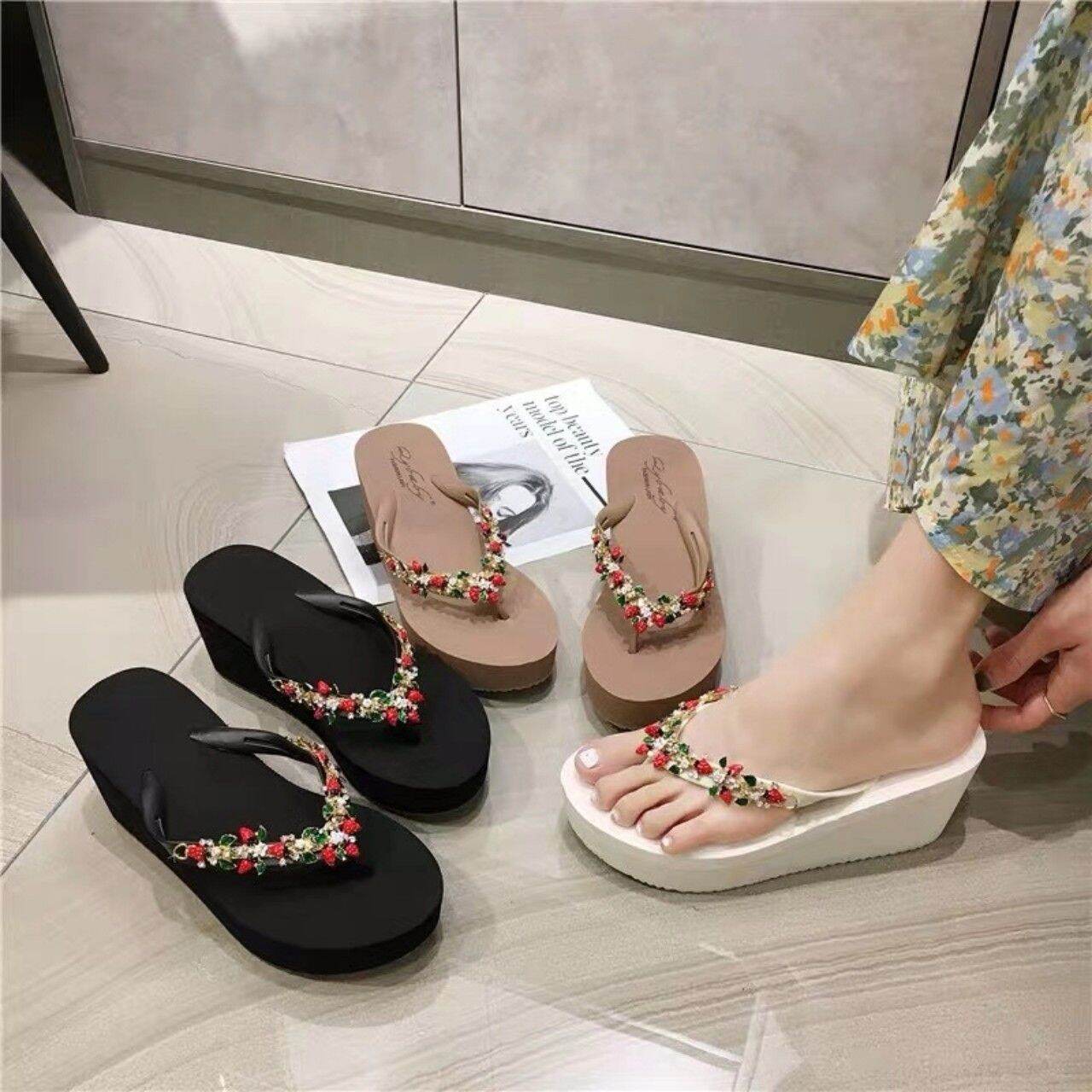 dép kẹp nữ đính đá 5 phân thời trang cao cấp mẫu mới