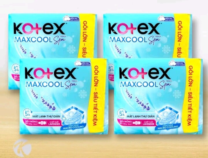 Băng vệ sinh Kotex Maxcool siêu mỏng cánh 20 miếng 23cm