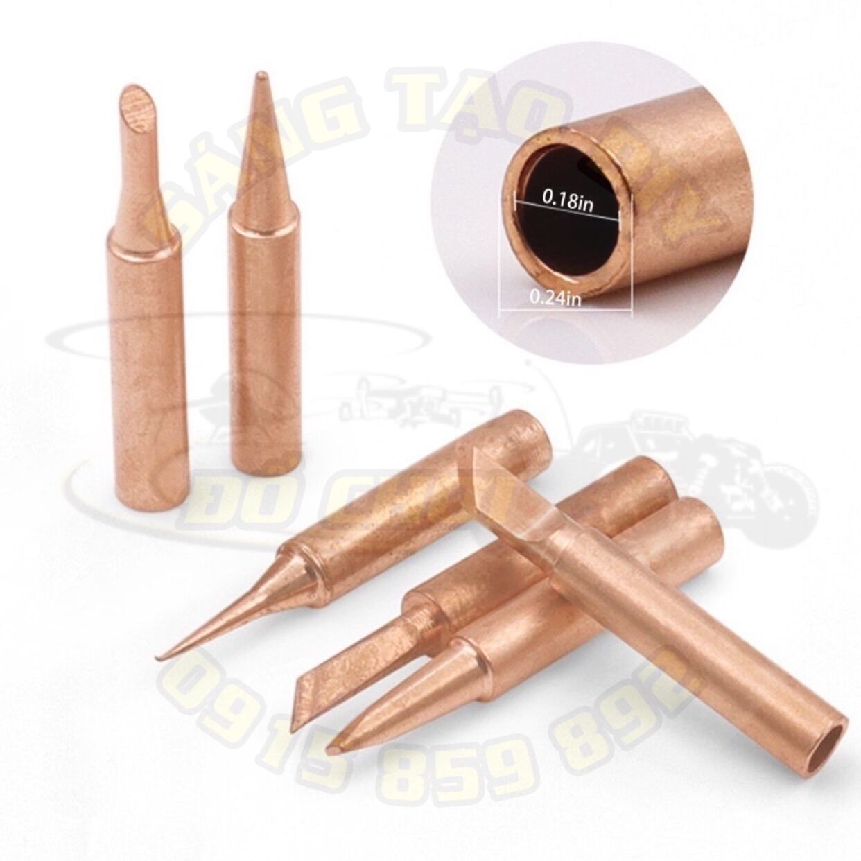 Mũi hàn thiếc bằng đồng nguyên chất 900M - Dùng cho mỏ hàn 936, trạm hàn 936