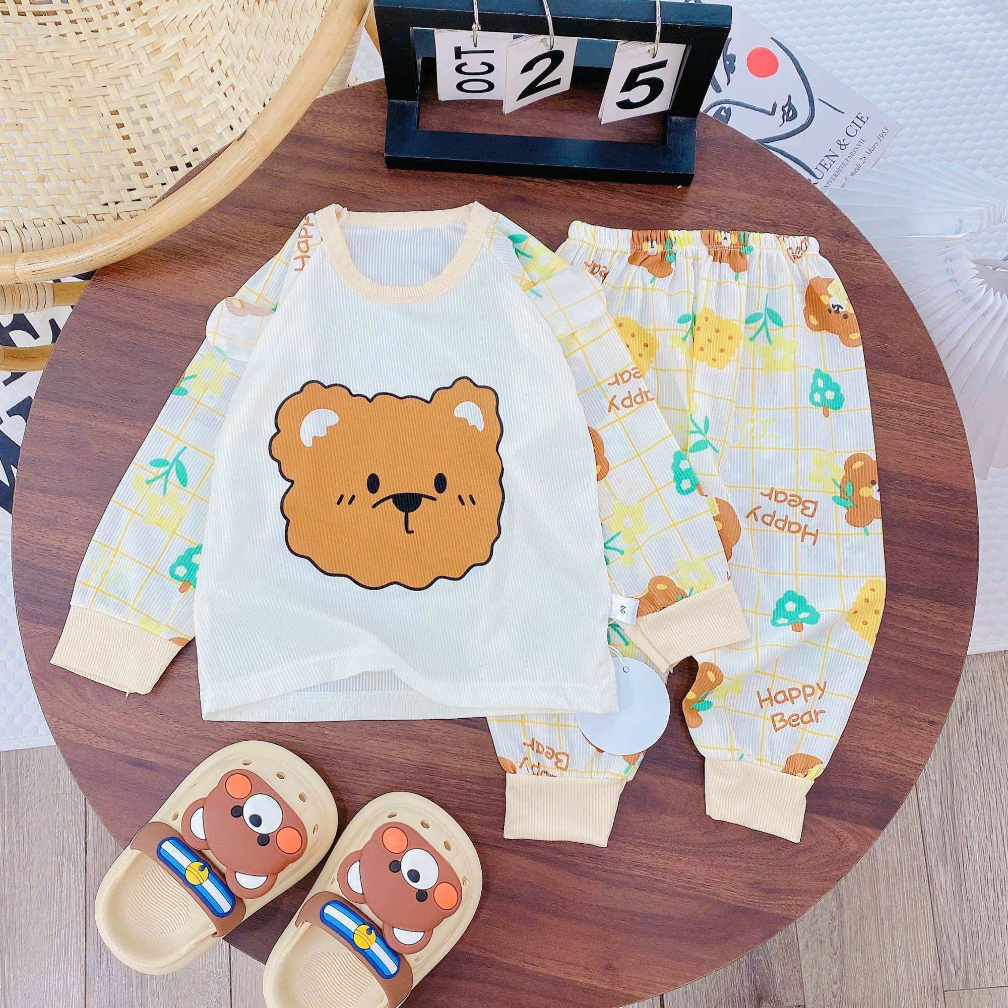 Set 3 bộ dài bé thun tăm cho bé 8-18 cân
