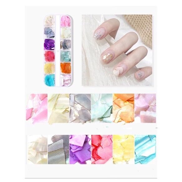 Khay xà cừ nail 12 ô nhiều màu