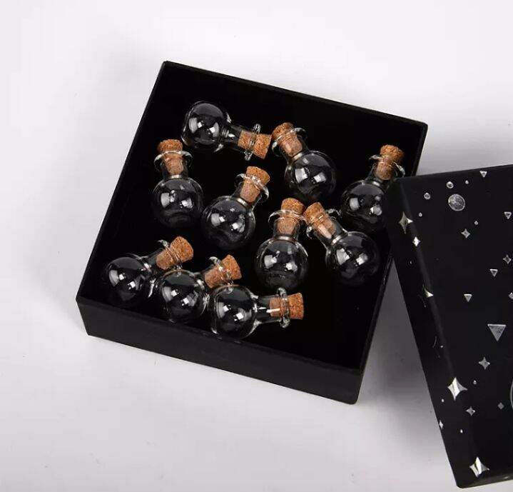 Set 10 Lọ thủy tinh mini 1.5ml nút gỗ bần trang trí nhà cửa làm quà tặng thủ công