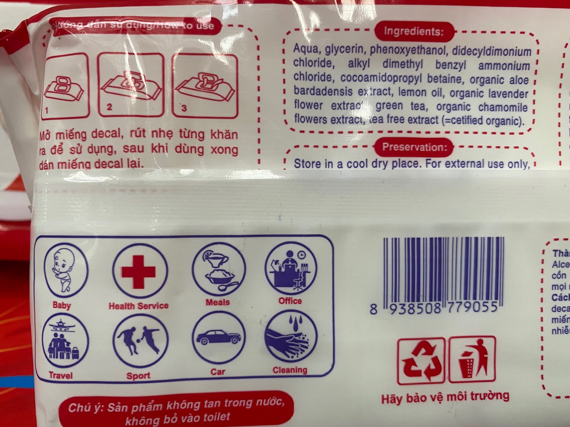 GIẤY ƯỚT BABY WIPE (Mầu Đỏ)