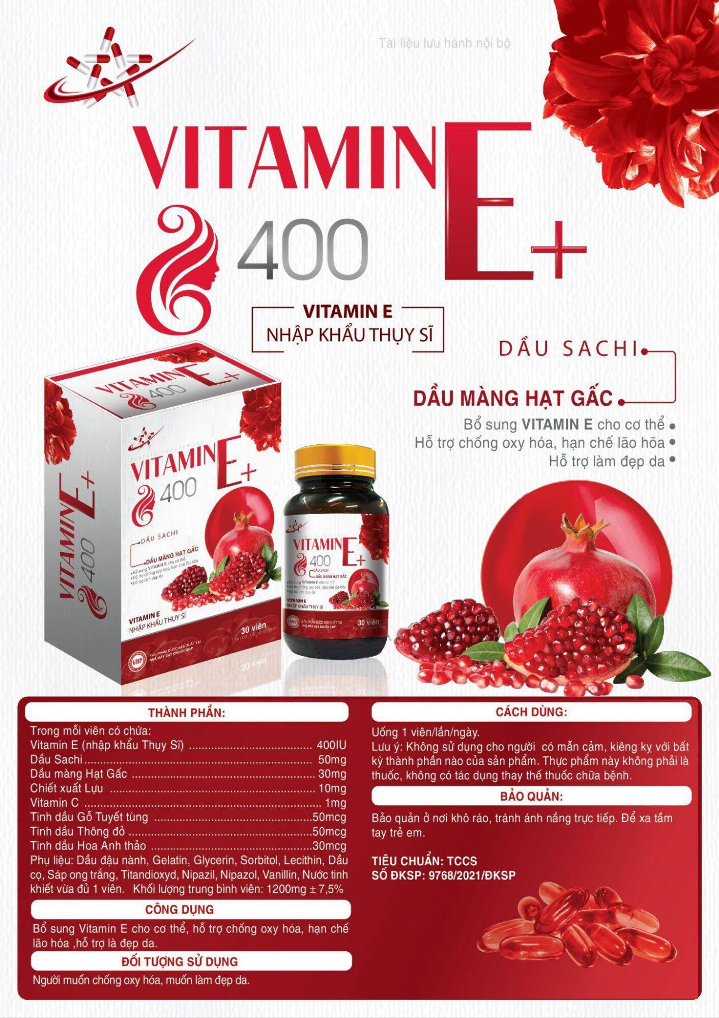 Vitamin E Lựu Đỏ: Lợi Ích Tuyệt Vời Cho Sức Khỏe và Làm Đẹp