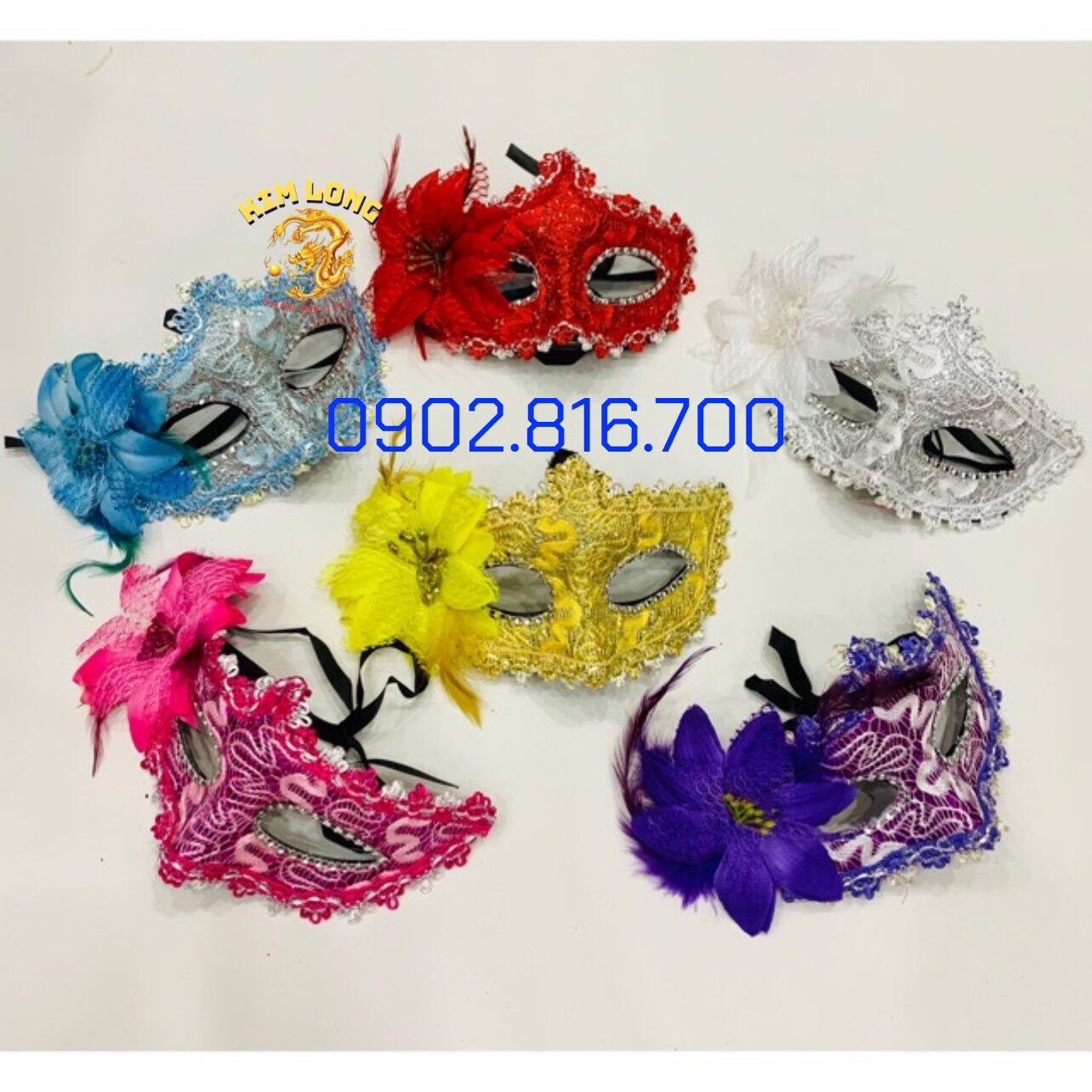 Mặt nạ hoá trang Halloween thêu hoa cho bé gái