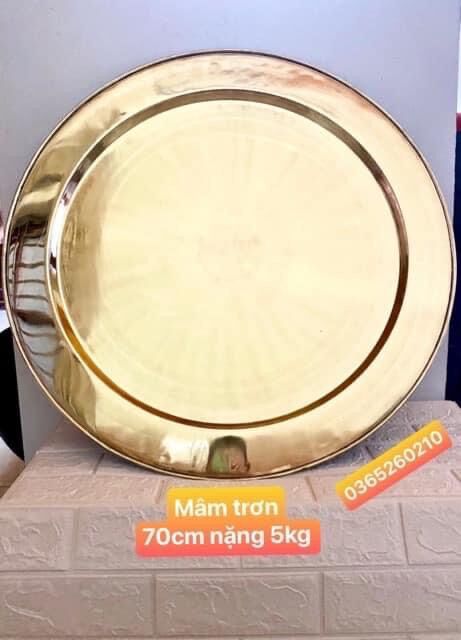 MÂM ĐỒNG 70 CM TRƠN CHẤT LIỆU BẰNG ĐỒNG