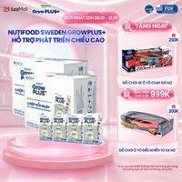 Combo 2 thùng Sữa Nước Pha Sẵn Nutifood Sweden GrowPLUS+ Cao lớn vượt trội - Hỗ trợ phát triển chiều cao - Trên 1 tuổi  - 24 hộp x 110ml