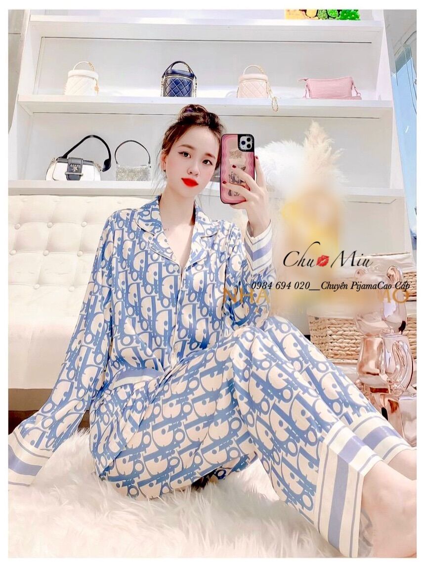🧸 Bộ Pijama Đì Ó Lụa Satin tiểu thư ( hàng loại 1)