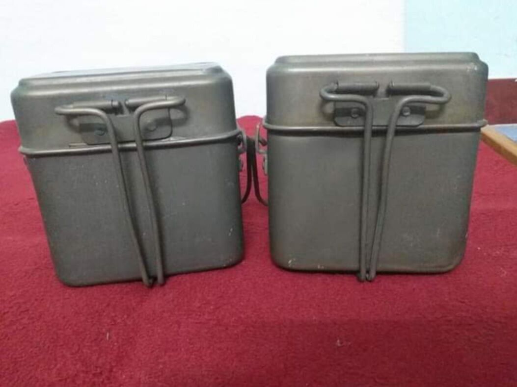 Cà mèn xưa, ănggo, cặp lồng nhôm lưu kho chưa sử dụng dùng mang cơm, đựng thực phẩm hoặc sưu tầm kỷ vật