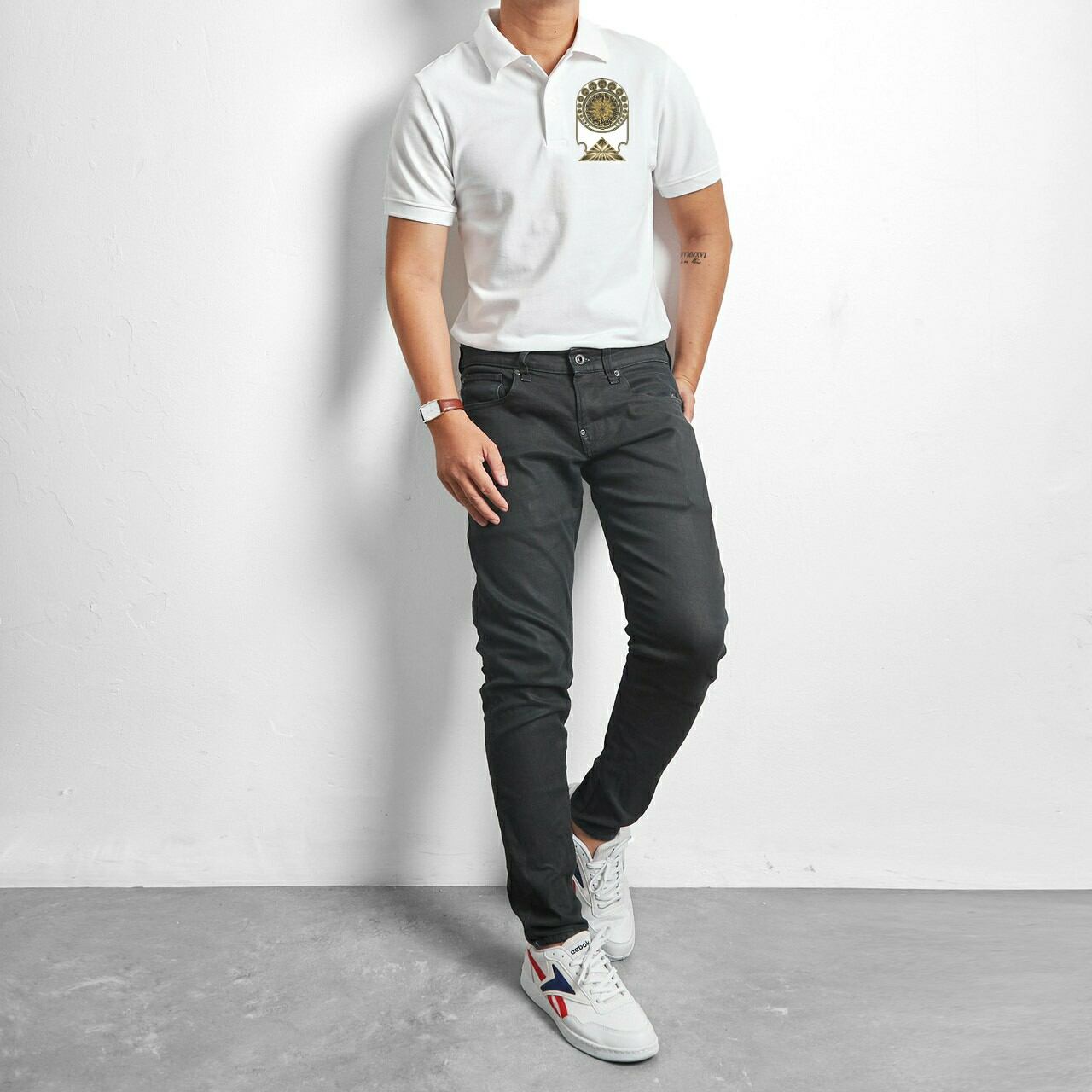 Áo thun nam cổ bẻ polo ngắn tay thun cá sấu poly in logo