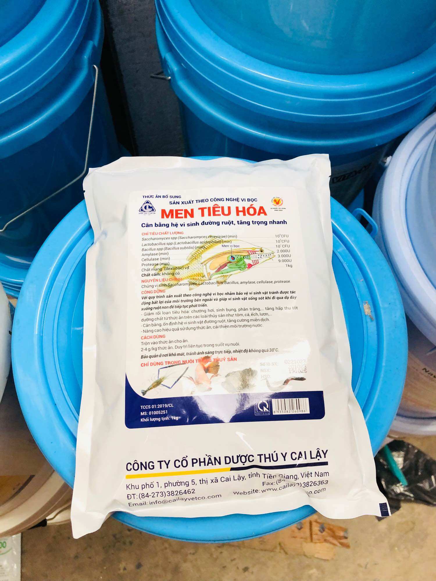 Men tiêu hoá cho cá ếch lươn ốc 1kg Mekovet.
