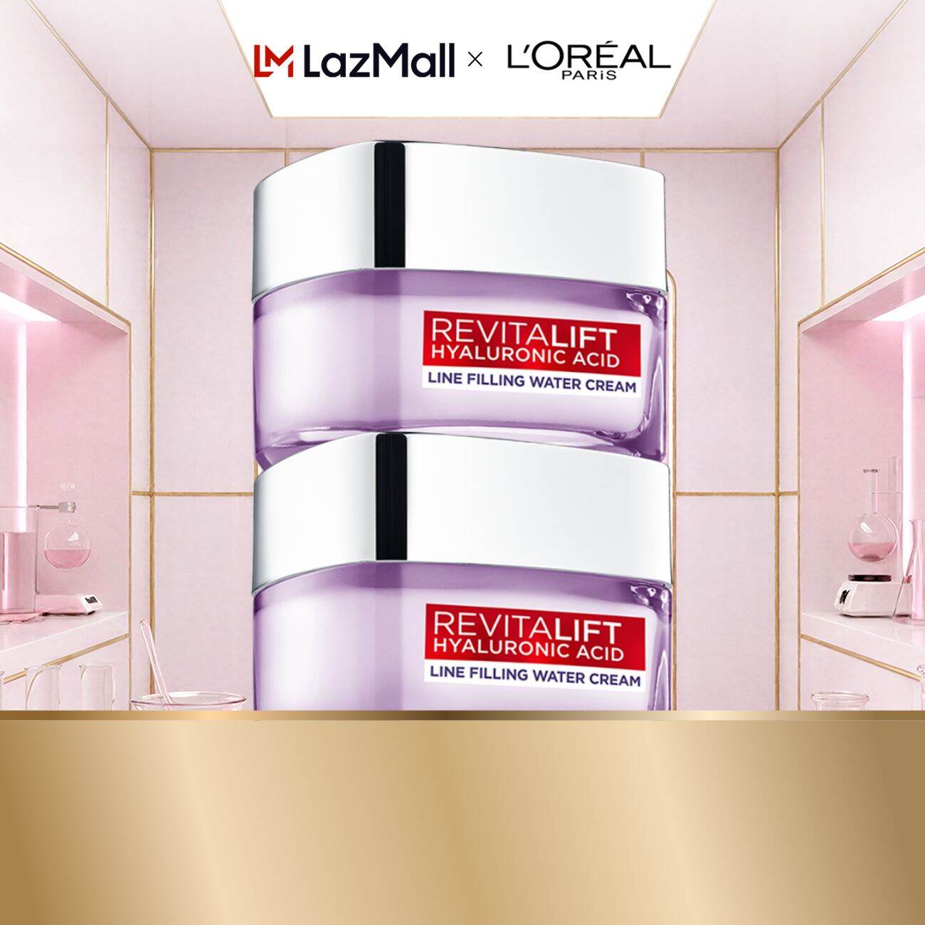 Bộ 2 kem dưỡng siêu cấp ẩm  giảm nếp nhăn L'Oreal Paris Revitalift Hyaluronic Acid 50ml