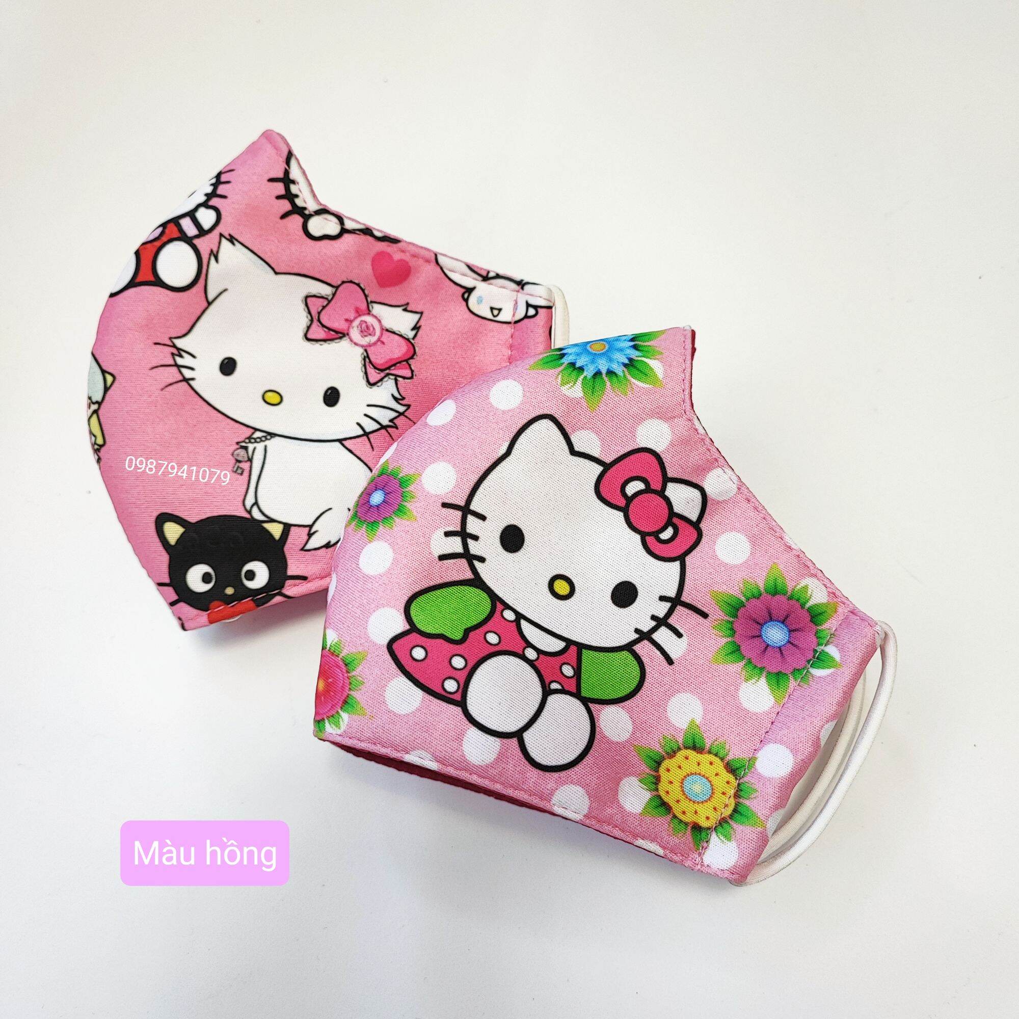 Hello Kitty cloth mask for girls from 3 to 12 years old with adjustable straps, many colors