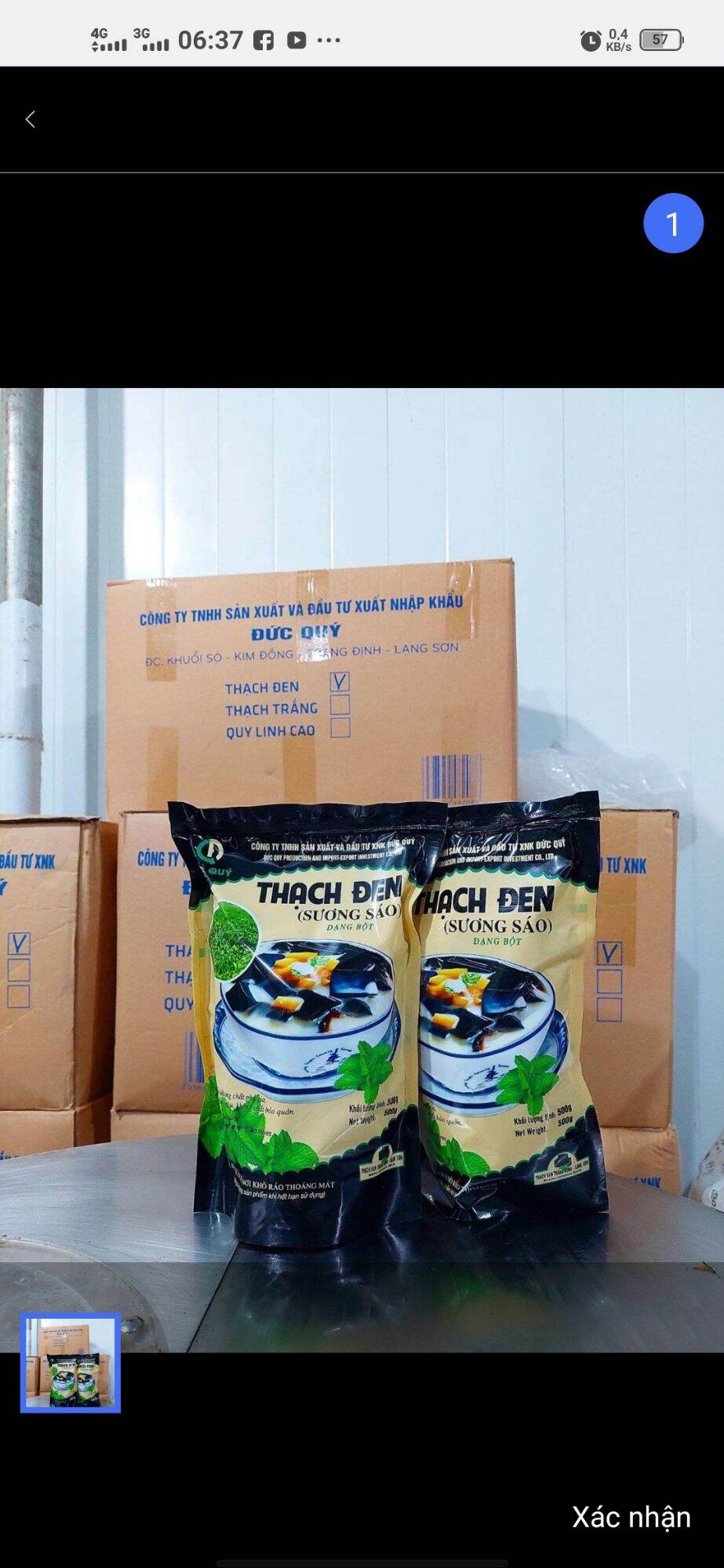 Bột Thạch Đen (Sương Sáo) loại 500g in bao bì đẹp