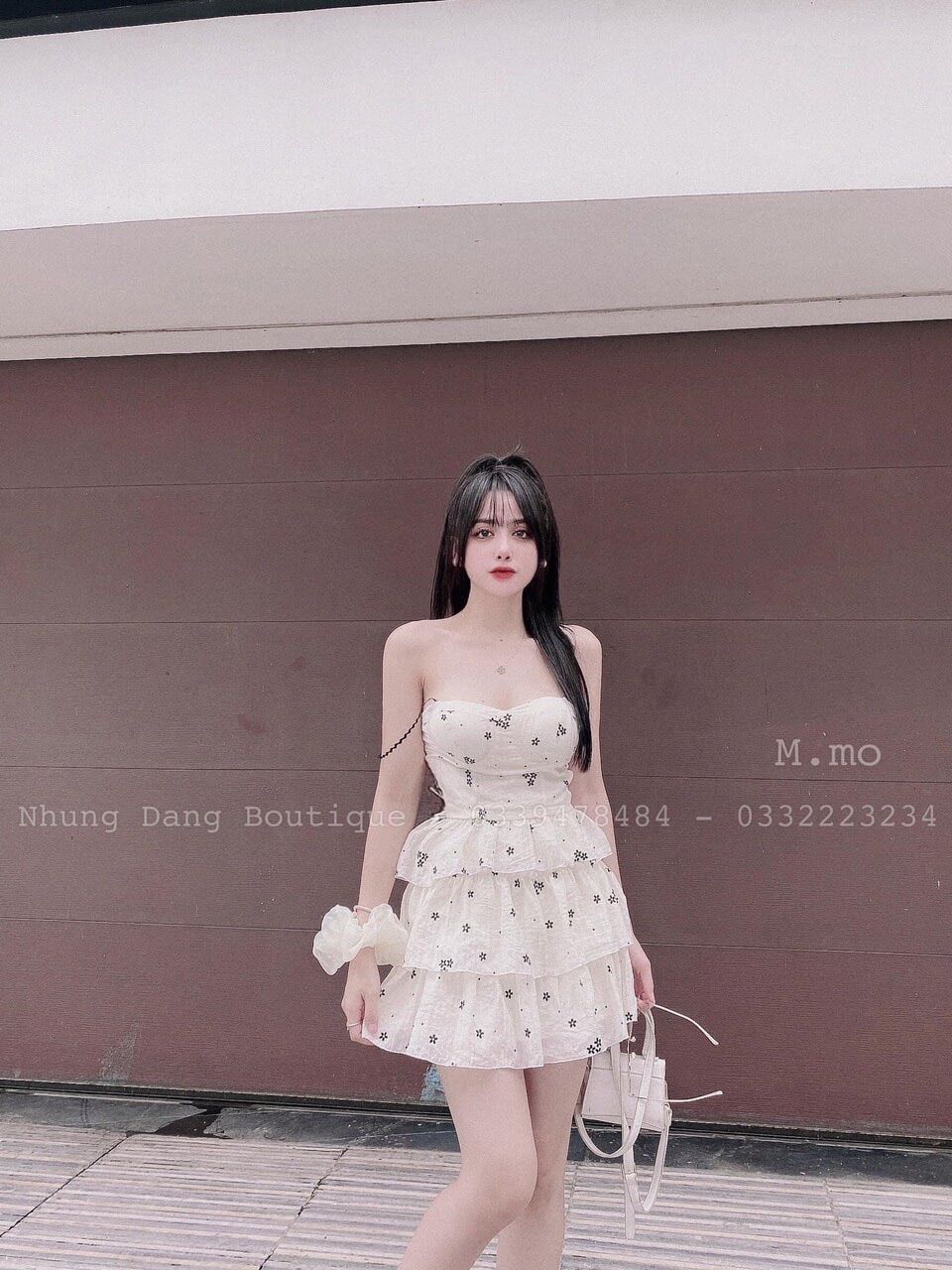 Đầm dây cúp hoa tầng BG