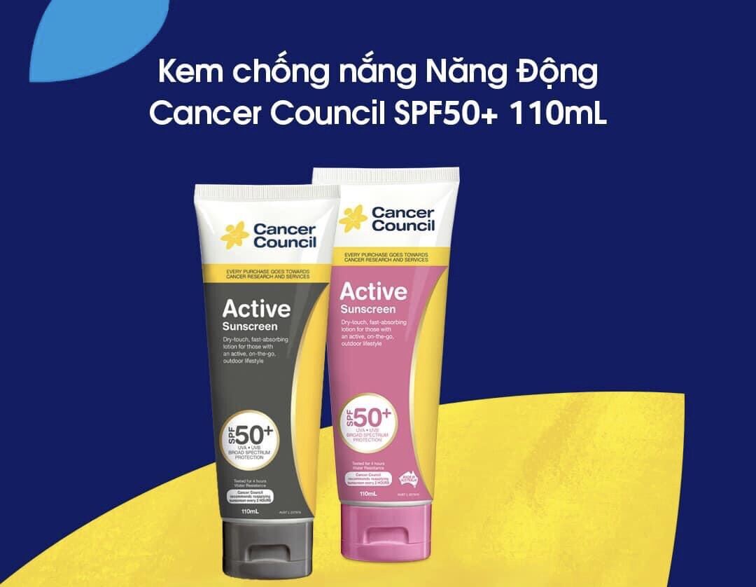 Kem Chống Nắng Cancer Council Active Sunscreen - Năng Động Dành Cho Các Hoạt Động Ngoài Trời