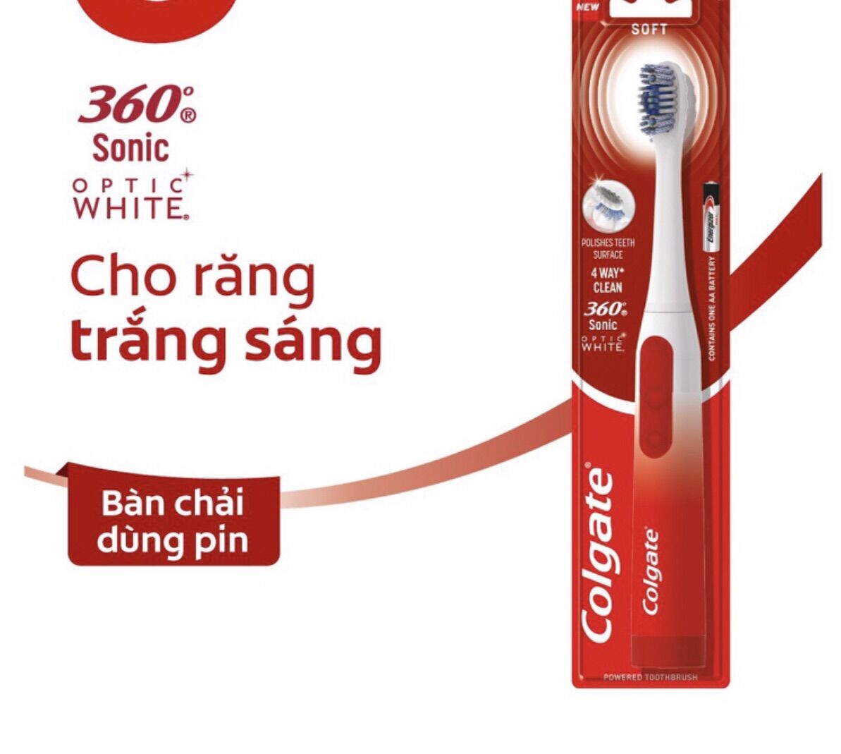 Bàn Chải Đánh Răng Điện Colgate Sonic 360 Charcoal [ công nghệ sóng âm 20000 lượt chải/phút loại bỏ các mảng bám và vi khuẩn ]