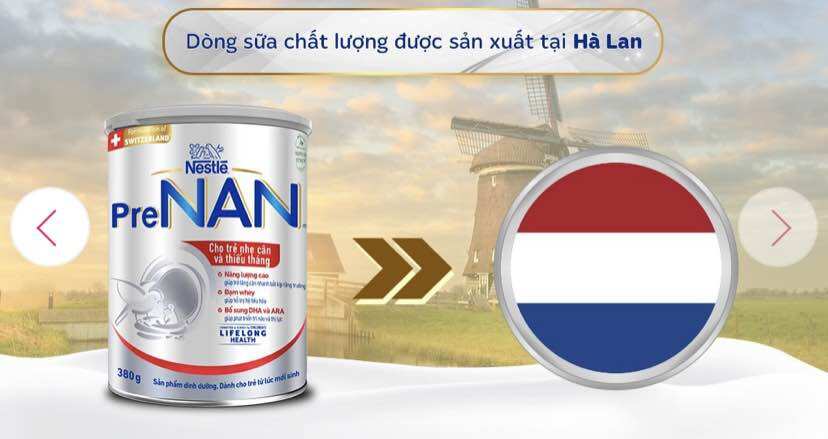 Sữa Bột Nestle Nan Pre (dành cho trẻ nhận cân hoặc thiếu tháng ) - Hộp 380g