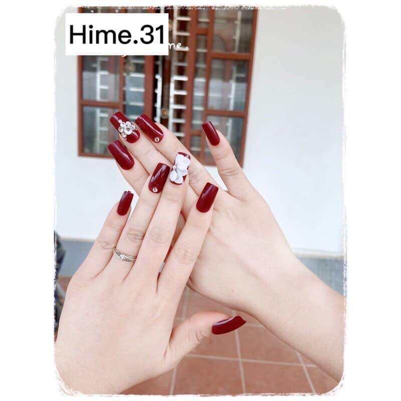 Bộ 24 Móng Tay Giả Đính Đá Tặng Keo Và Dũa Miếng Keo Dán. 