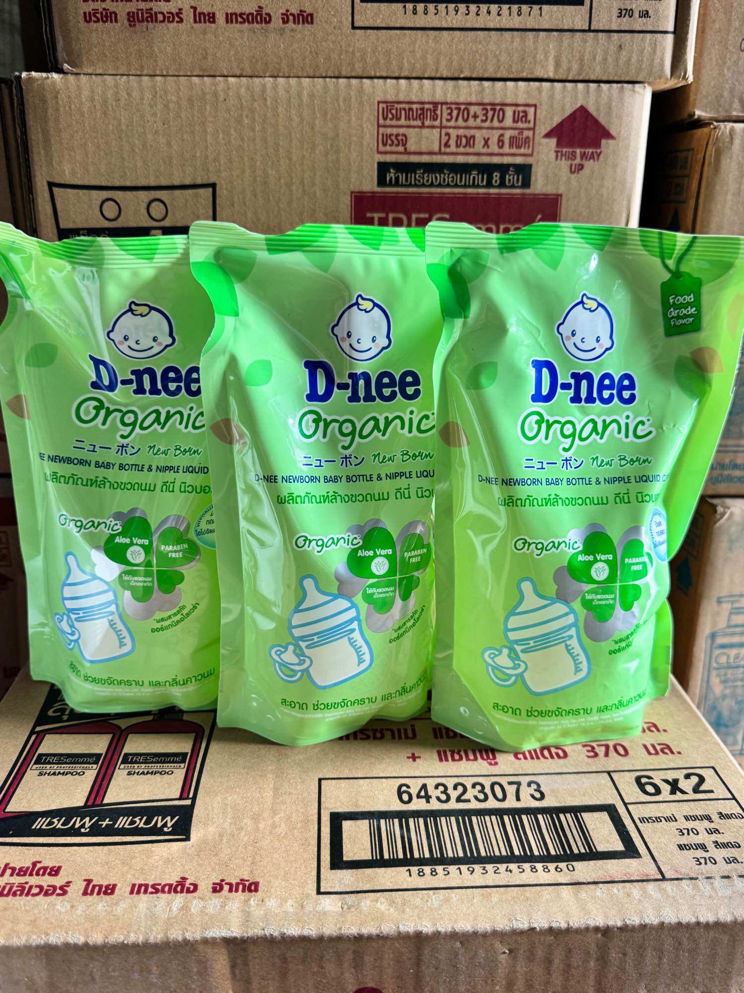 3 túi Nước rửa bình sữa dnee thái lan túi 600ml