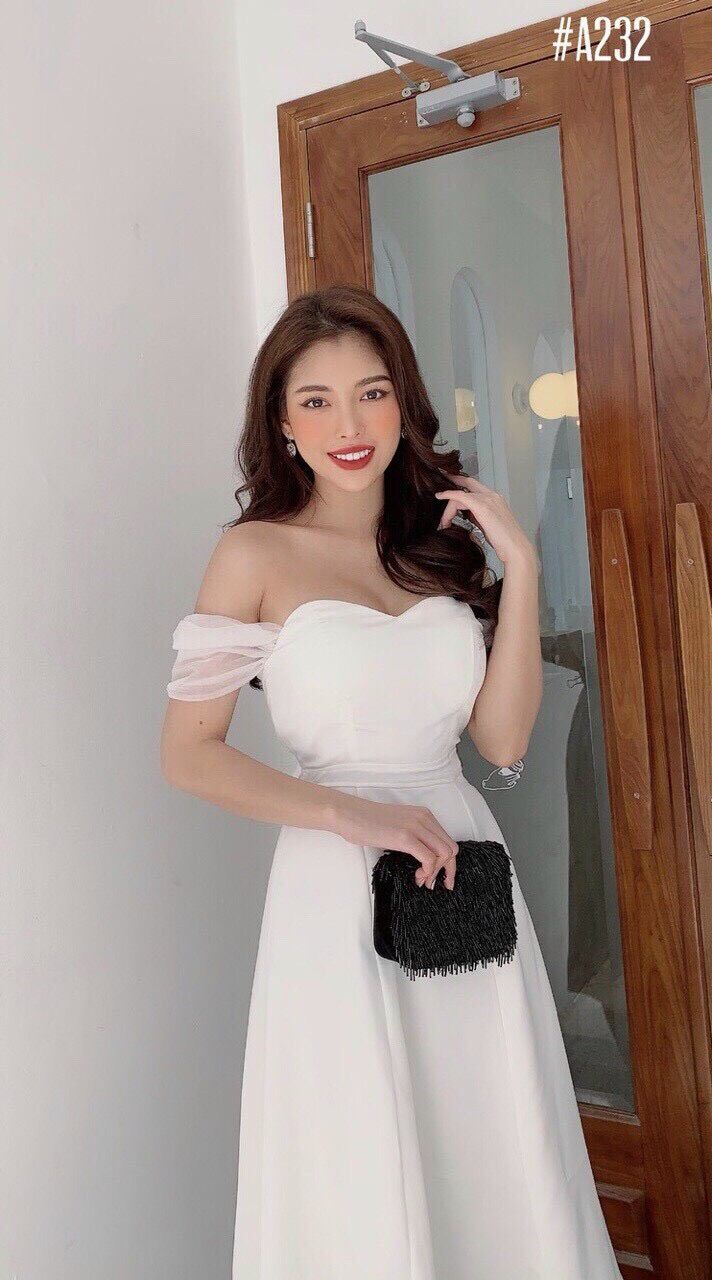 Đầm Dài Phối Tay Voan(Có 3 Màu)