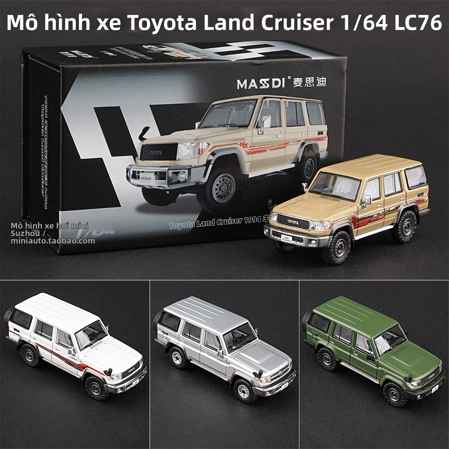 MASSI | Xe Mô Hình Hợp Kim Land Cruiser LC76 Tỷ Lệ 1:64