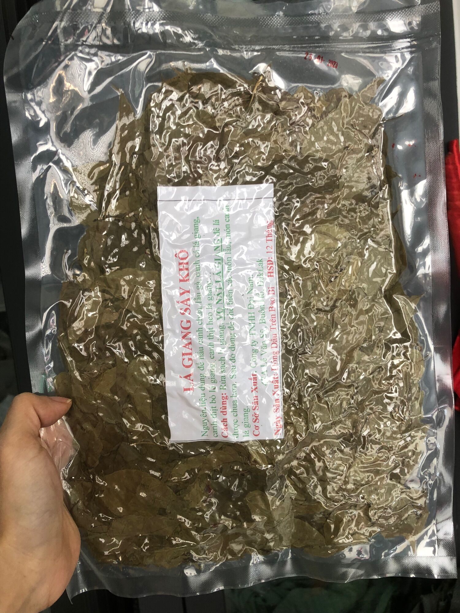 Lá giang sấy khô gói 100g