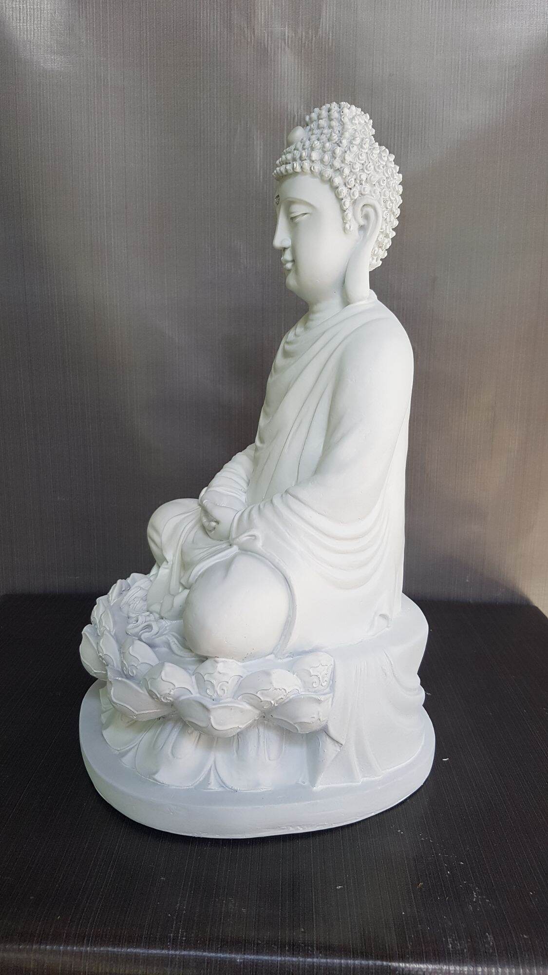 Tượng Đức Phật Thích Ca, cao: 45cm, màu trắng