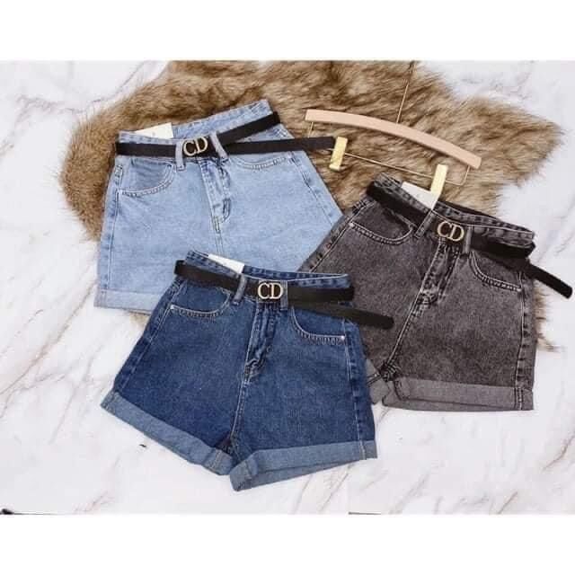 Shorst jeans Quảng Châu lưng cao kèm thắt lưng