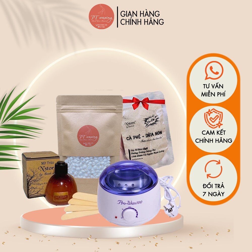 Combo nồi nấu sáp prowax100 triệt lông tại nhà