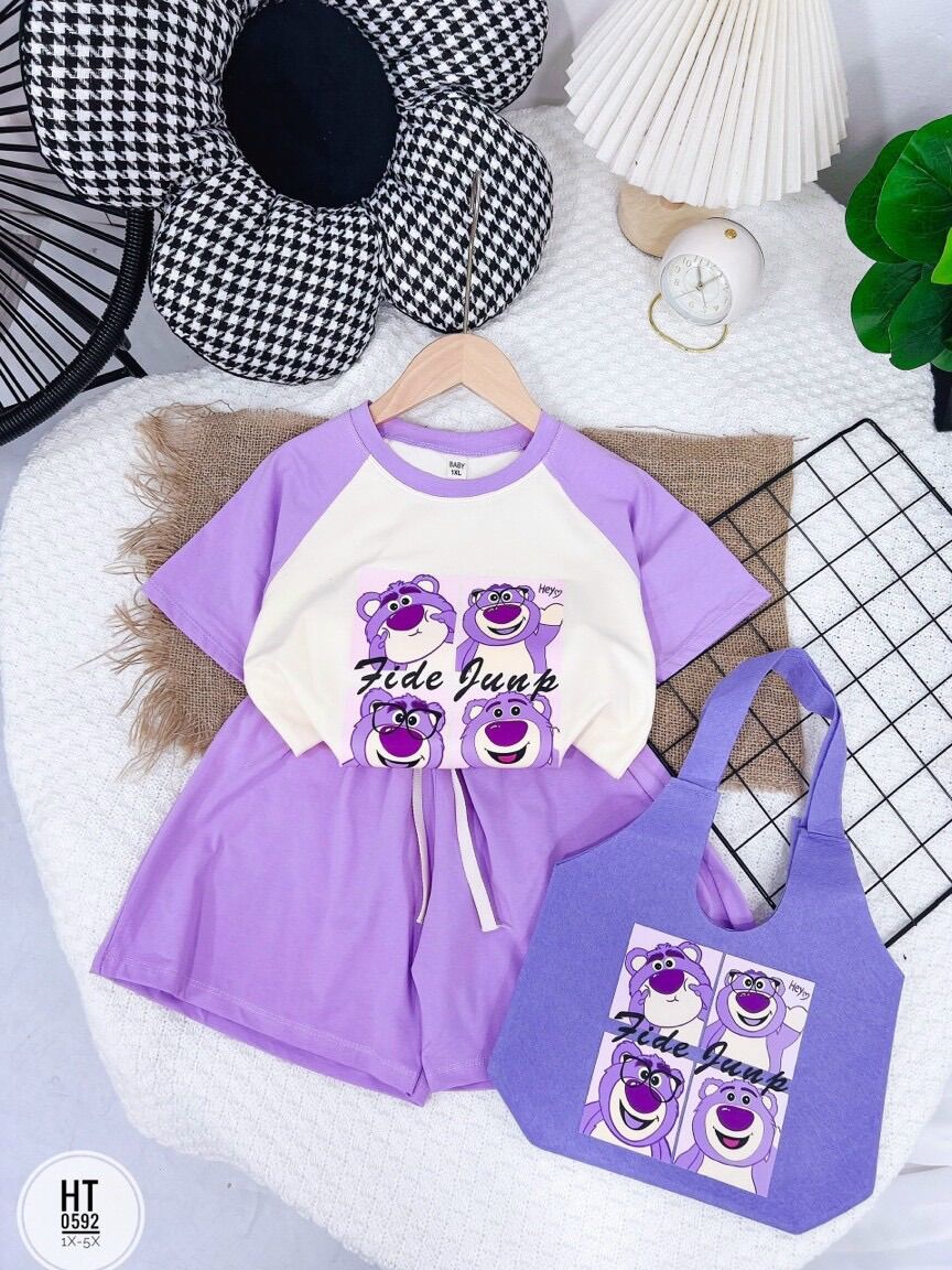 Set bộ kèm túi size đại cho bé gái