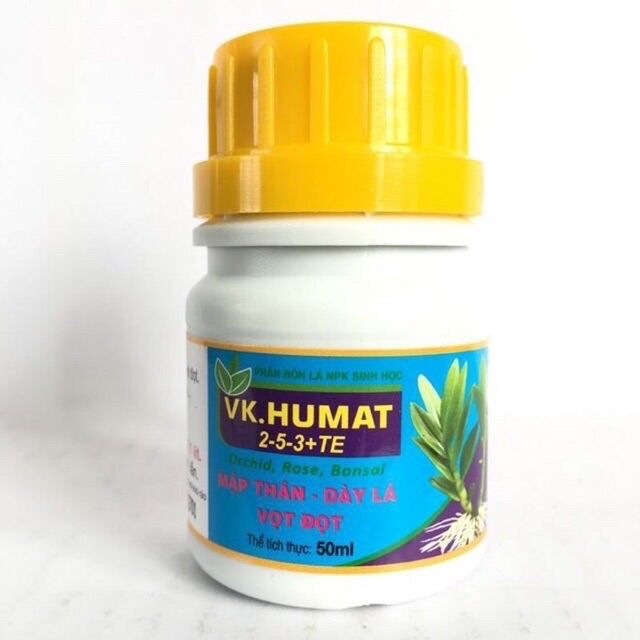 Phân bón làm mập cây vk humat 50ml ,mập thân ,dày lá ,vọt đọt