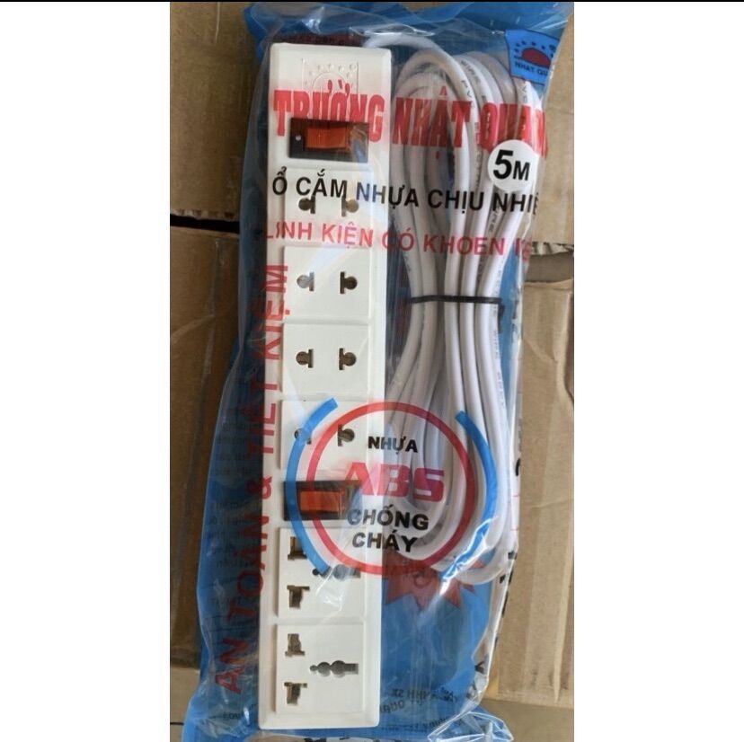 Ổ điện Trường Nhật Quang 6 lỗ 2 công tắc