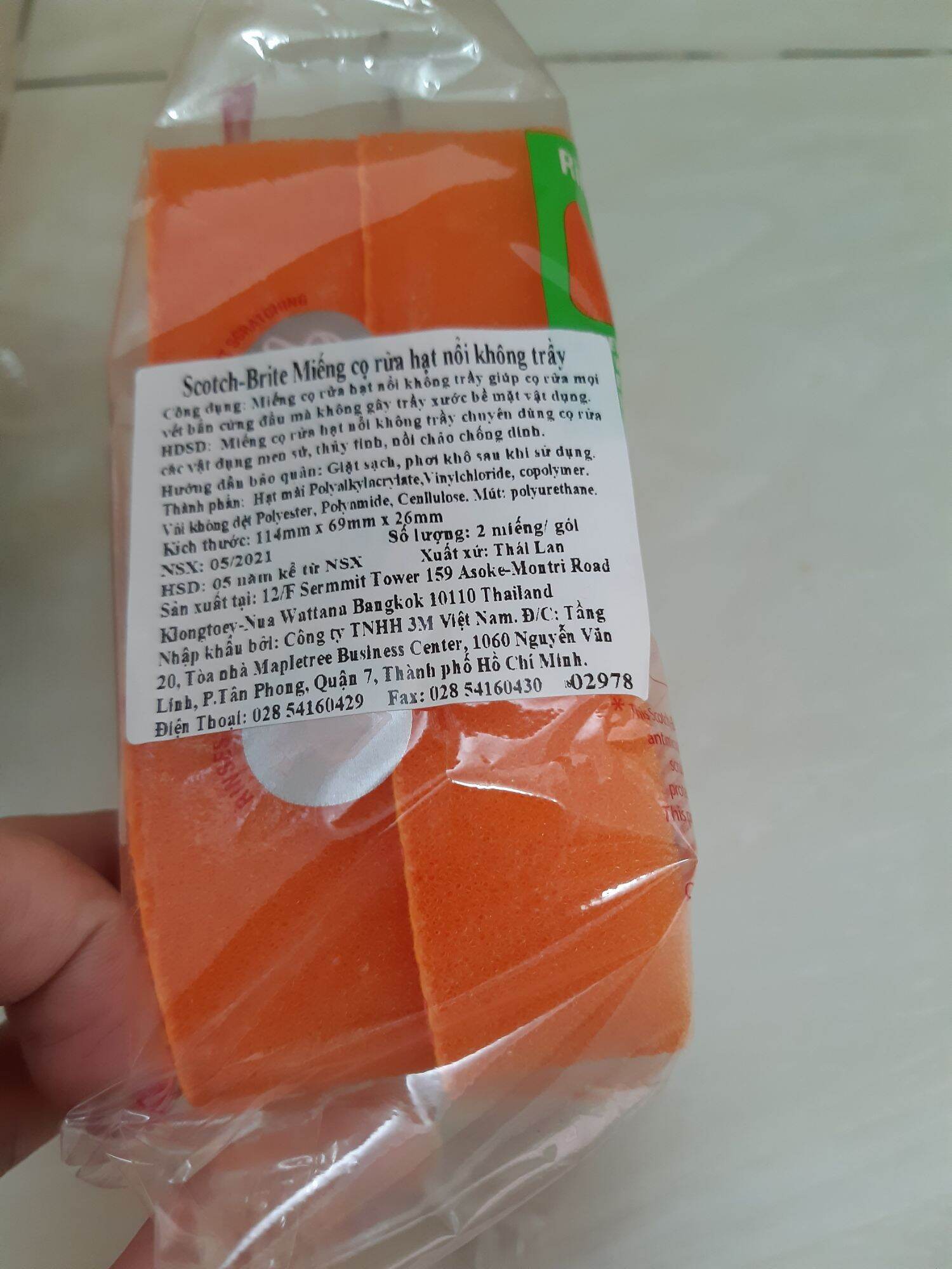 cọ rửa hạt nổi không trầy  Gói 2 miếng, 3M