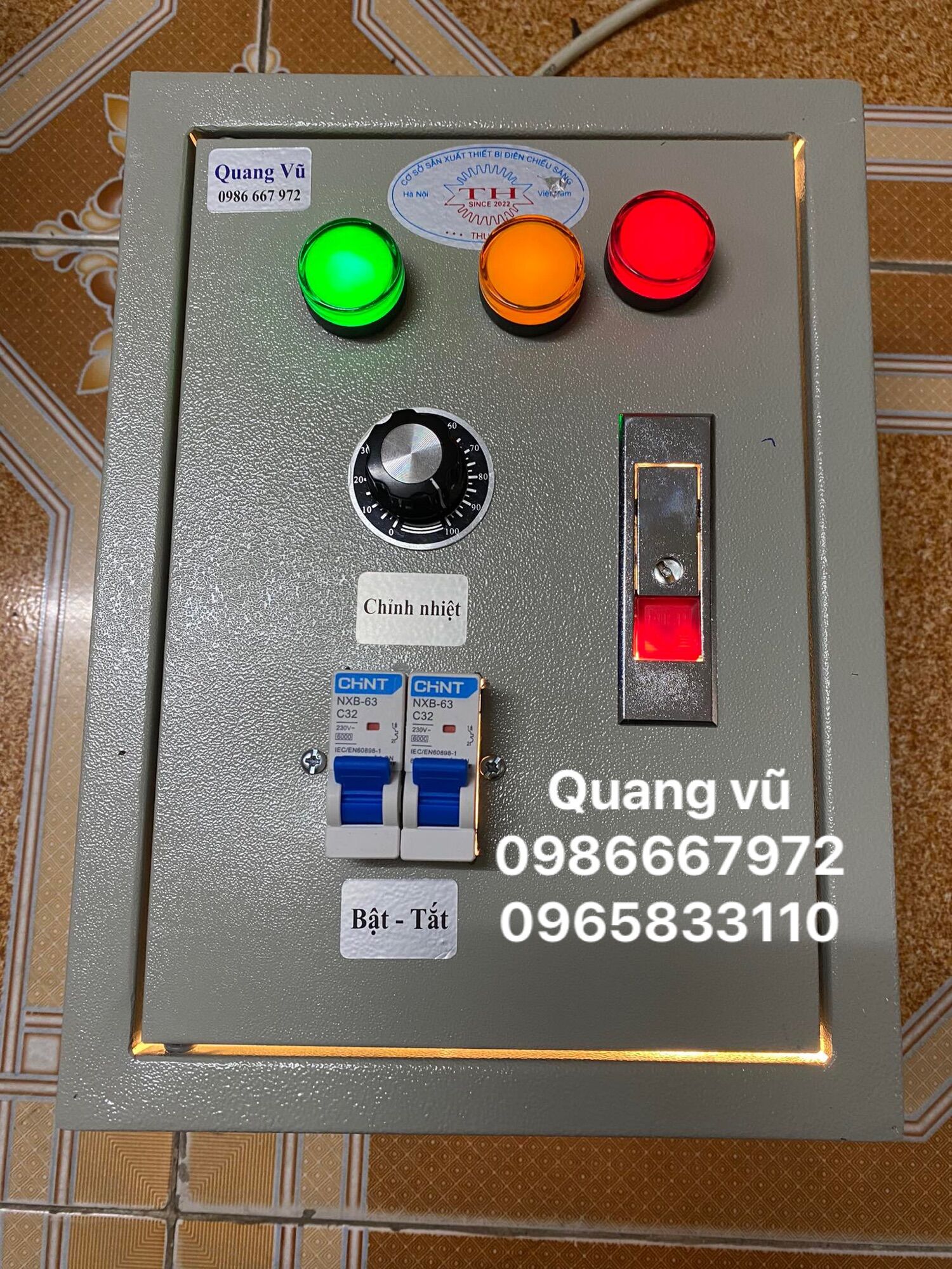 Tủ điện điều khiển nồi phở đơn 220v có chống giật