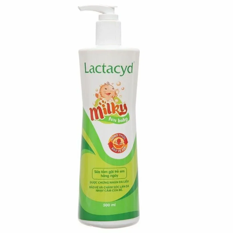 1 chai sữa tắm gội cho bé Lactacyd Milky vòi 500 ml