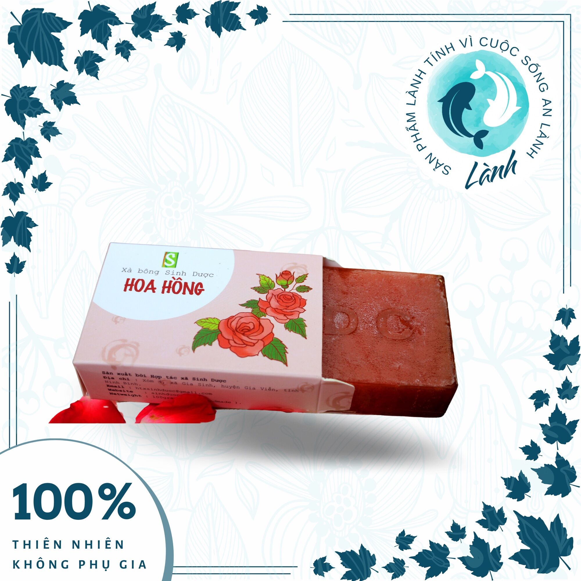 Xà phòng Hoa Hồng Mật Ong Làm Đẹp 100gr Xà bông handmade thảo dược thiên nhiên) - Lành Shop