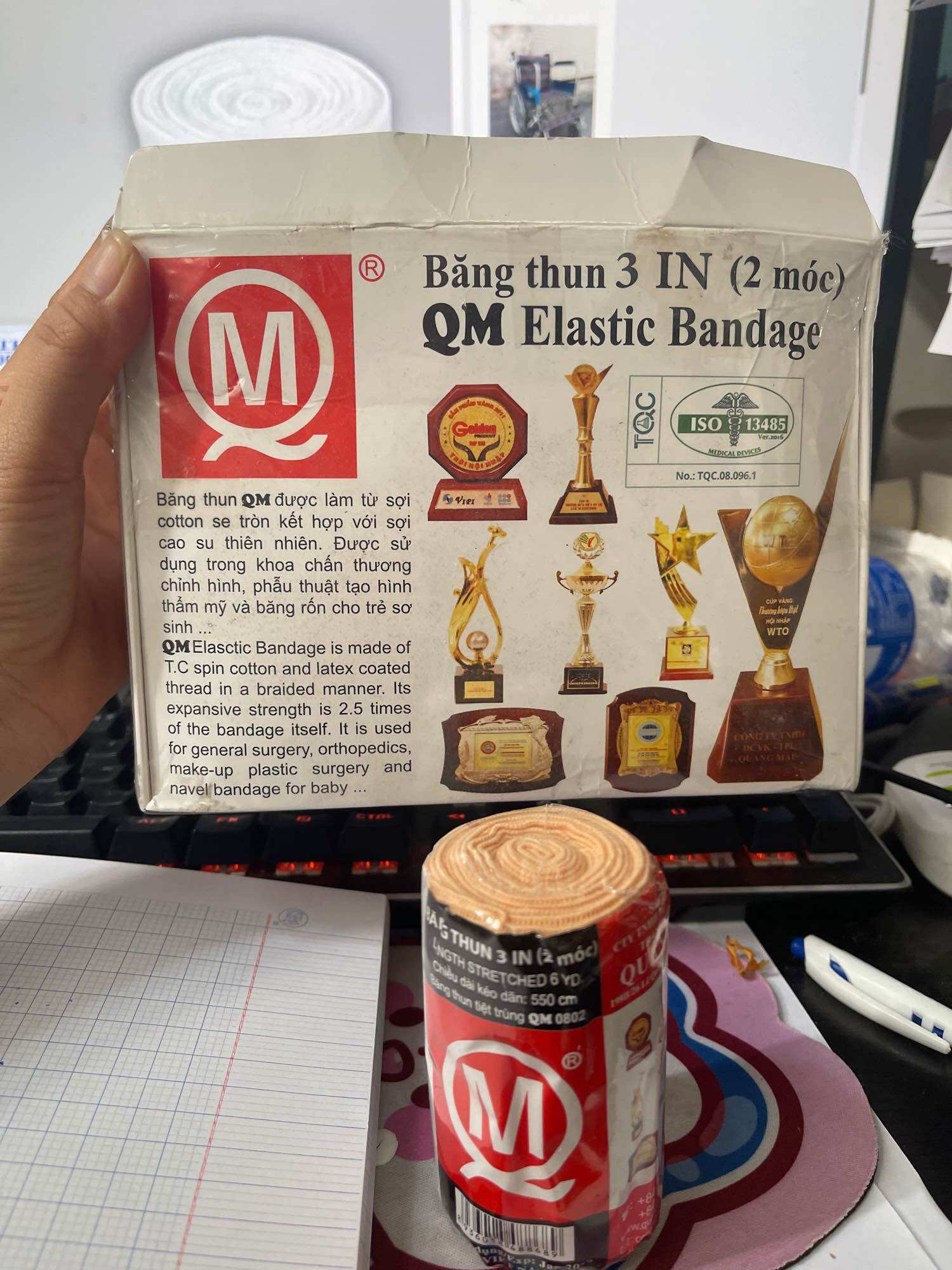 [HCM]Băng thun y tế  ( 2 móc - 3 móc) - 2 móc 0 - 75x3m