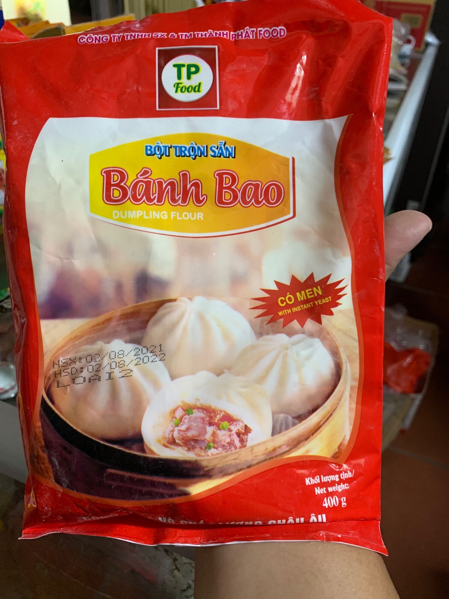 Bột làm bánh bao có men sẵn gói 400g