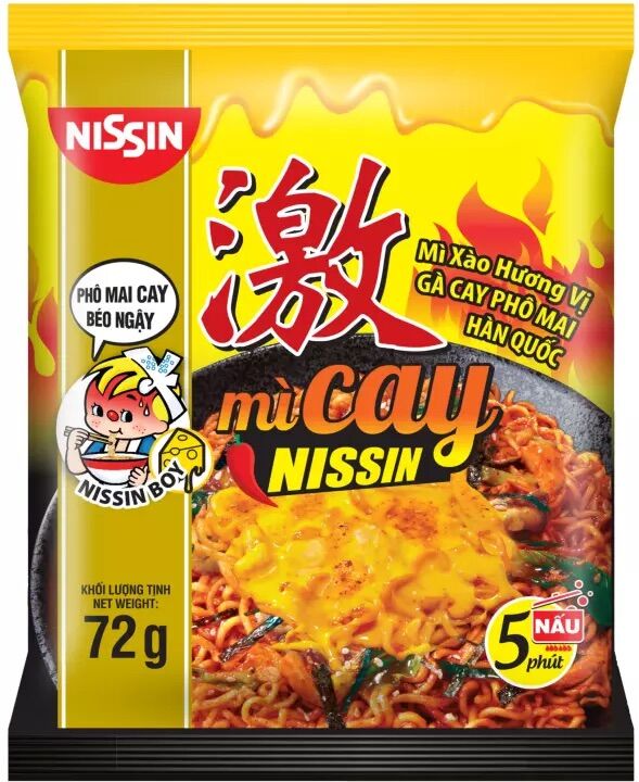 10 gói mì trộn nisin cay hàn quốc vị phô mai siêu ngon