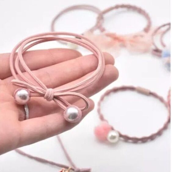 Set 12 dây cột tóc thắt nơ nhiều kiểu buộc tóc phong cách Hàn Quốc