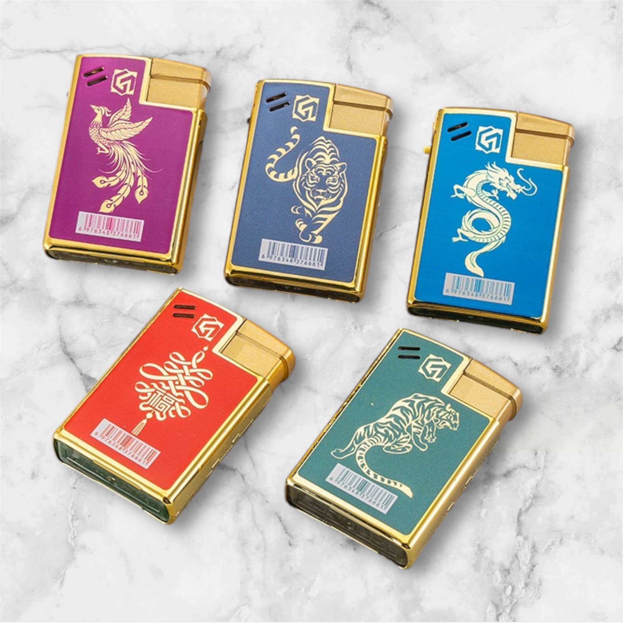 Bật Lửa khò tia xanh vỏ kim loại in 3D mẫu vuông 999 như Zippo, được chọn màu