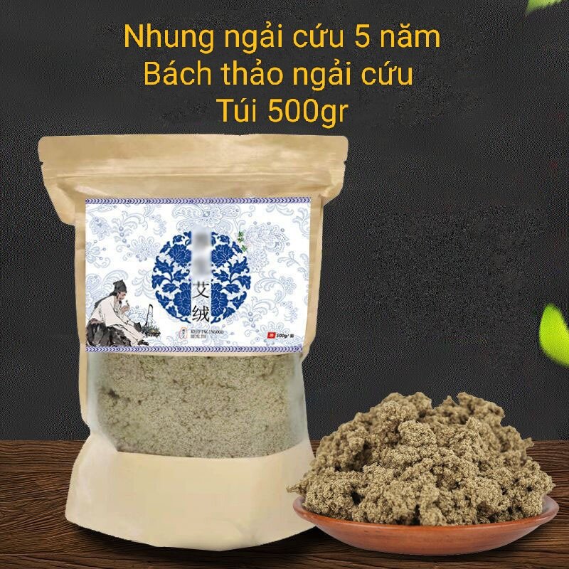 Ngải nhung ép khô thơm- tiện dụng .Nhung ngải dùng cho máy xông ngải , dụng cụ hơ ngải cứu /túi 500gr