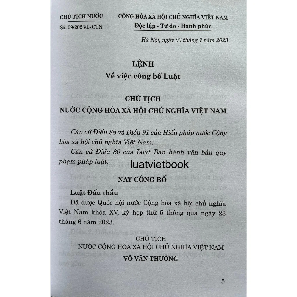 Luật Đấu Thầu