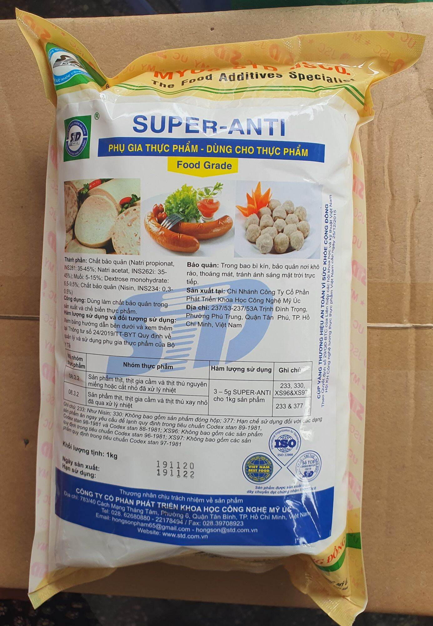 CHẤT BẢO QUẢN SUPER ANTI - GÓI 1KG dùng cho các sp thịt, cá... như giò