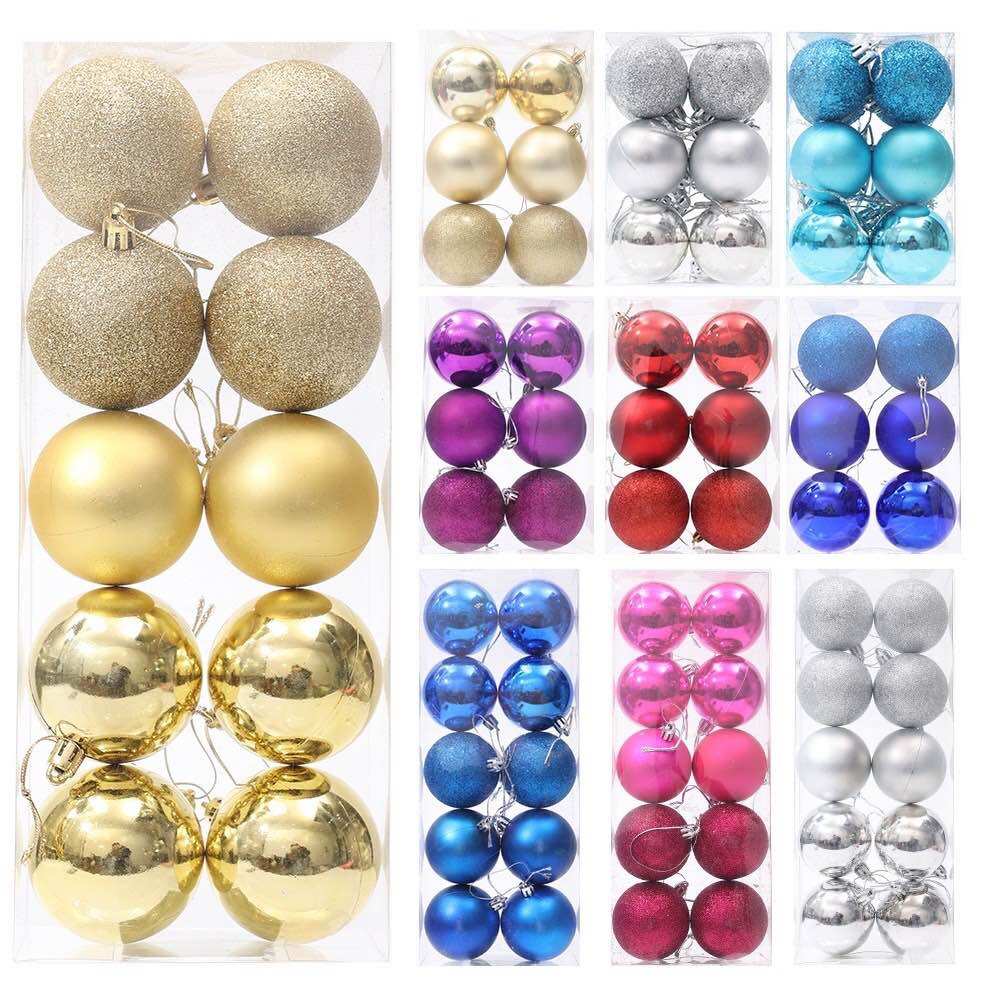 Quả châu noel 6quả hộp giáng sinh combo đủ màu